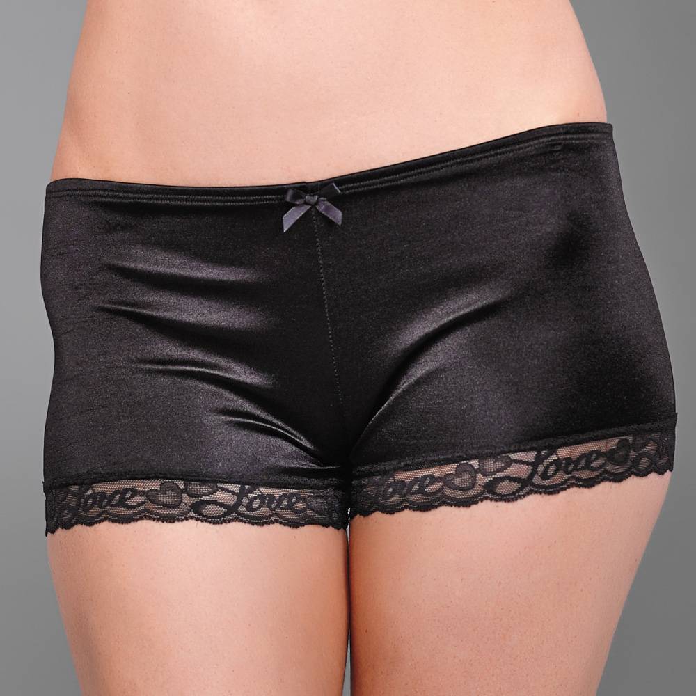Black Satin Hot Pants