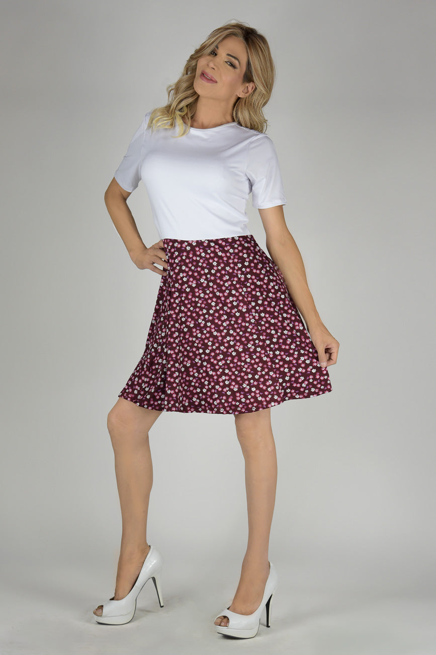 En Femme Classic Short Sleeve Swing Dress Black Floral