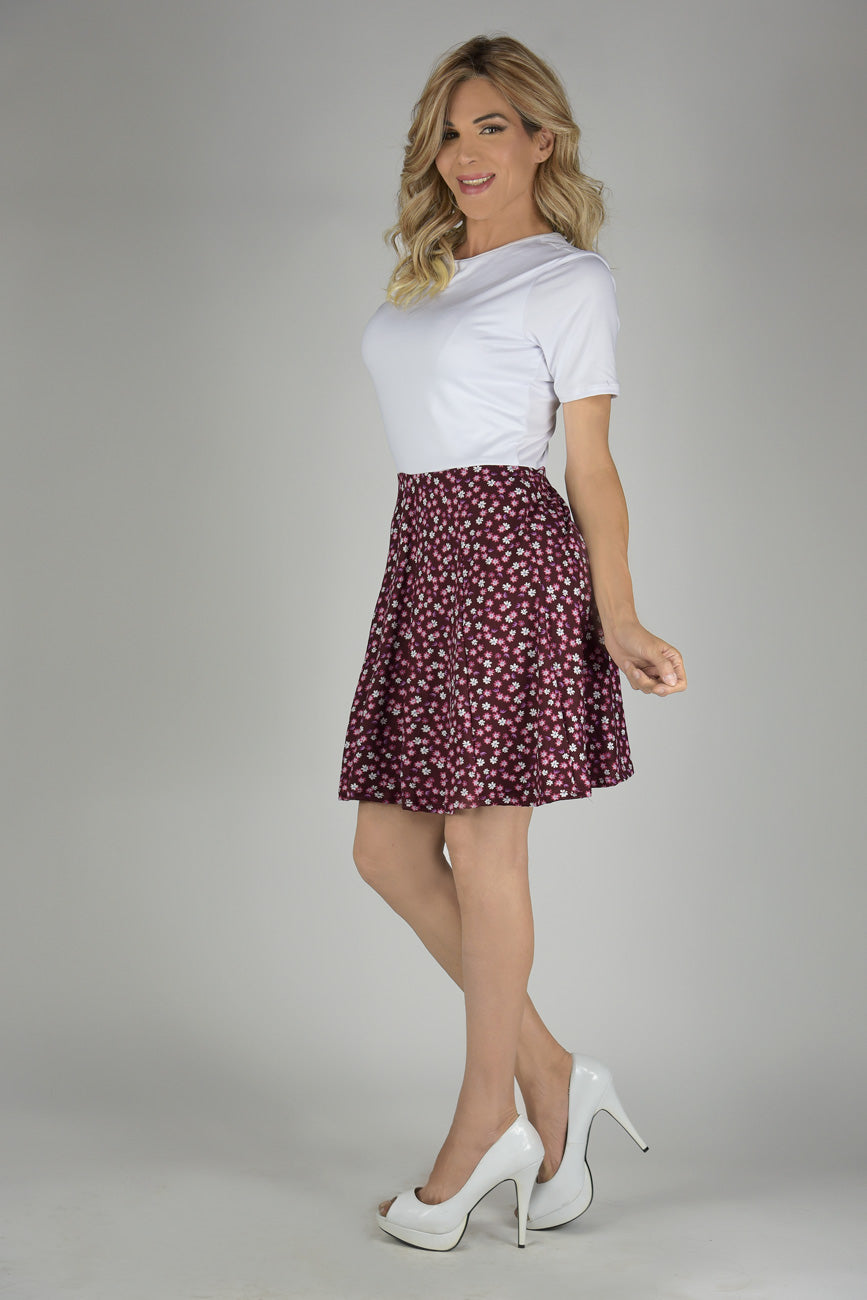 En Femme Classic Short Sleeve Swing Dress Black Floral