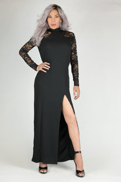 En Femme Stunning Lace Accent Gown