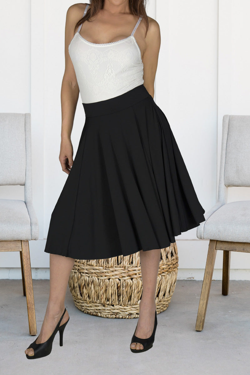 En Femme Flowing Swing Midi Skirt