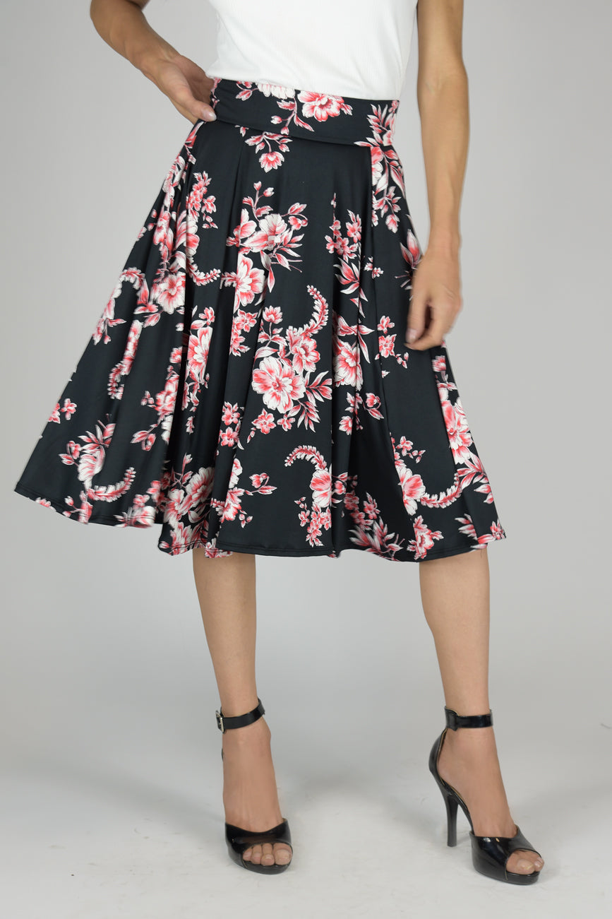 En Femme Flowing Swing Midi Skirt on
