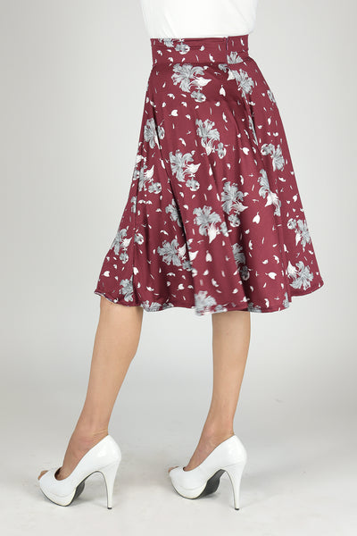 En Femme Flowing Swing Midi Skirt on