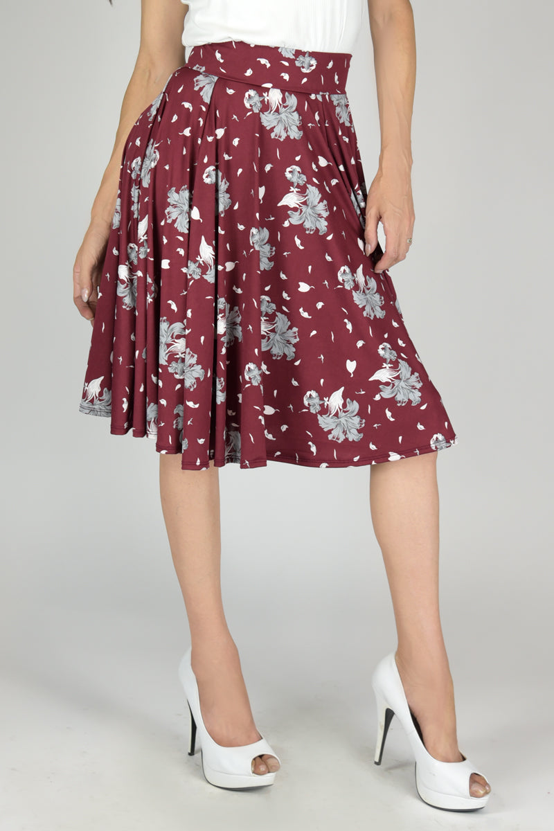 En Femme Flowing Swing Midi Skirt on