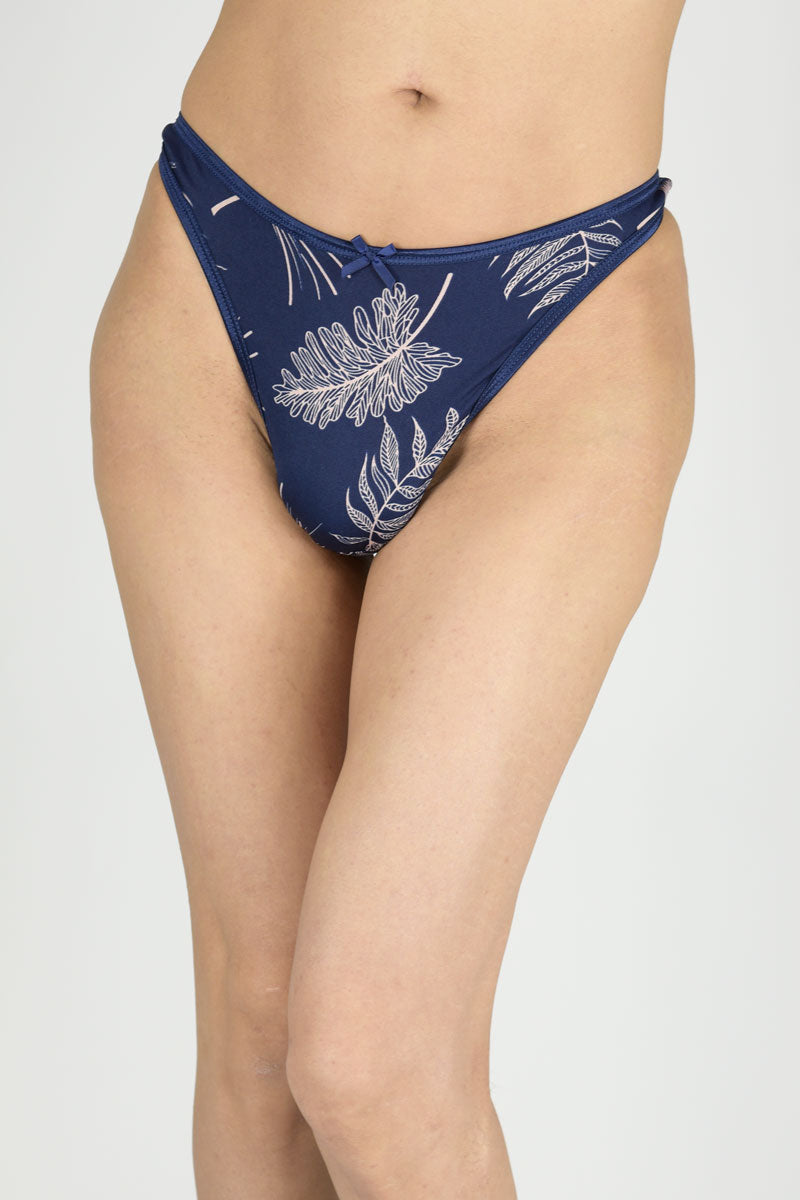 Luxe Satin Trim Thong Panty