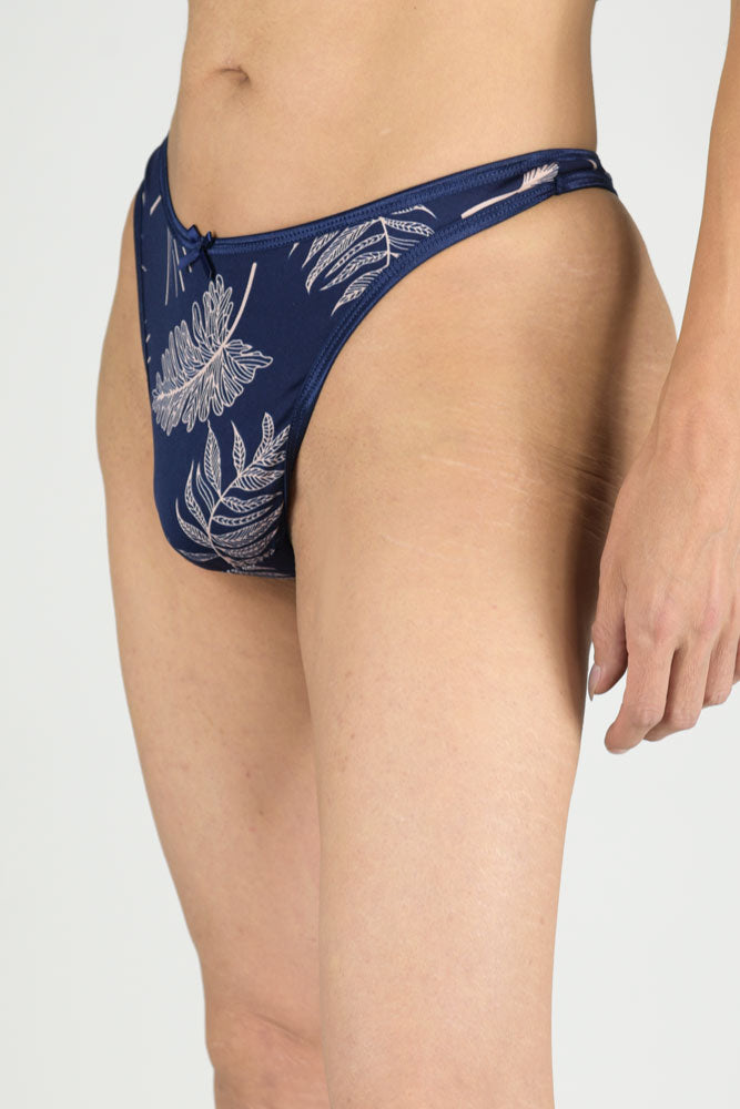 Luxe Satin Trim Thong Panty