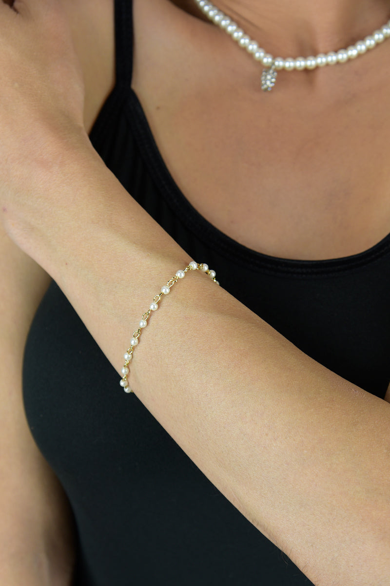 Pearl link petite bracelet