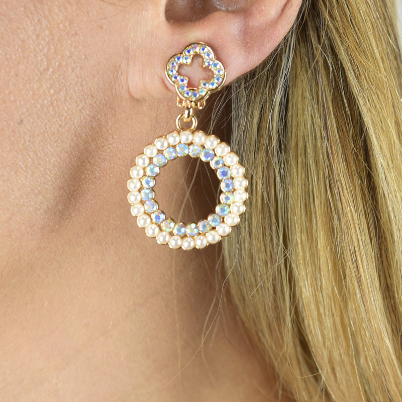 Feminine Mini Pearl Classic Hoop Clip Earrings