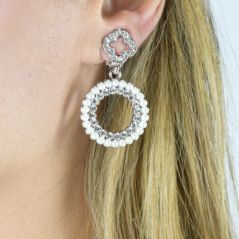 Feminine Mini Pearl Classic Hoop Clip Earrings