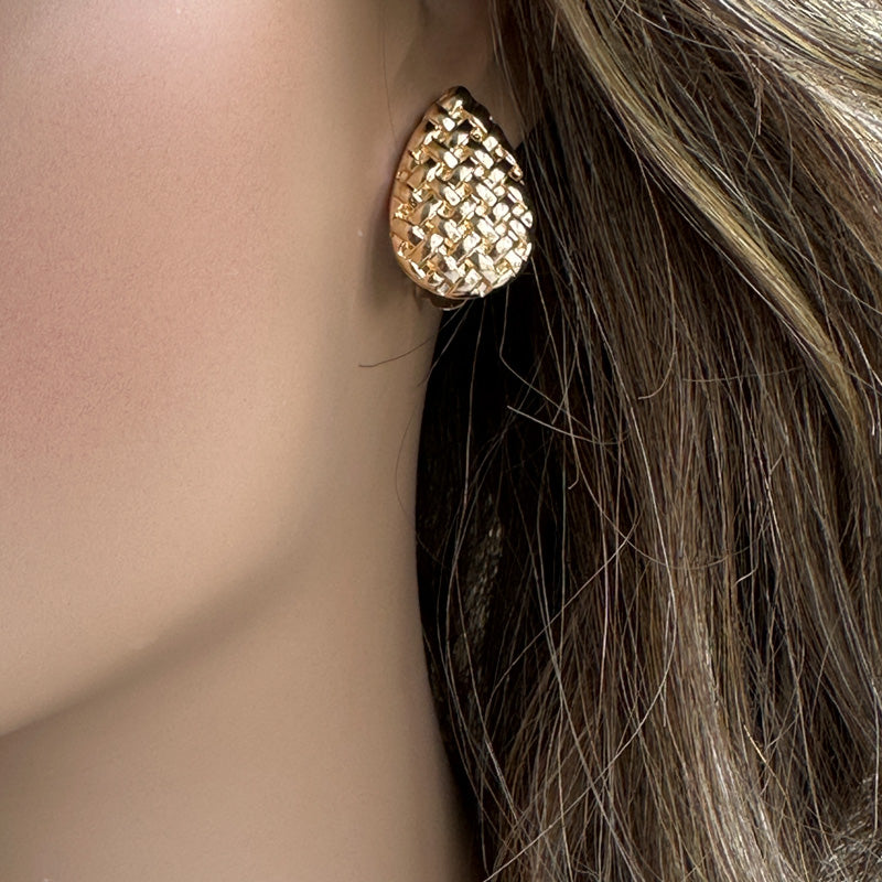 Textured Goldtone earrings