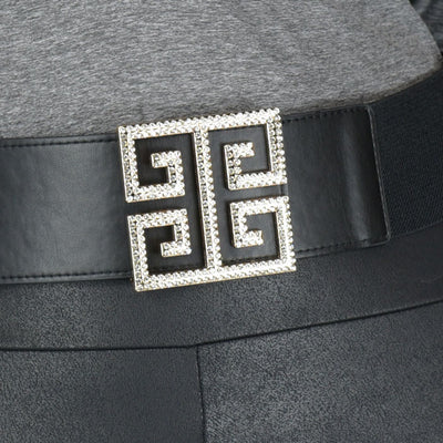 Rhinestone buckle  Stretch Belt - Plus size