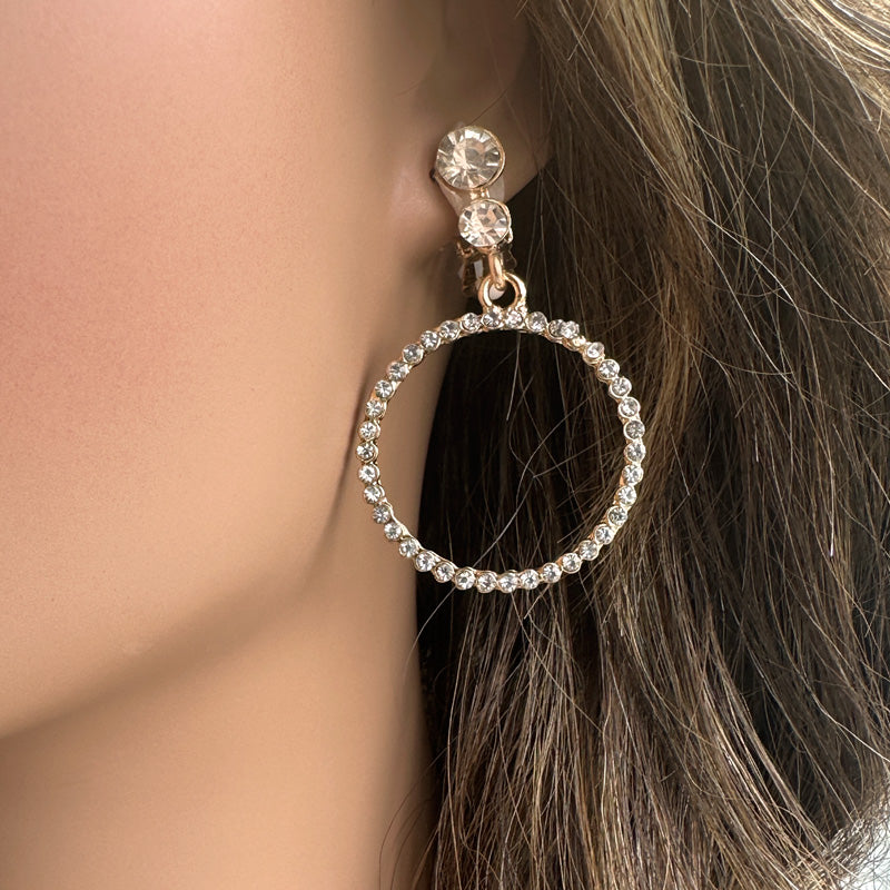 Classic Rhinestone Drop Hoops