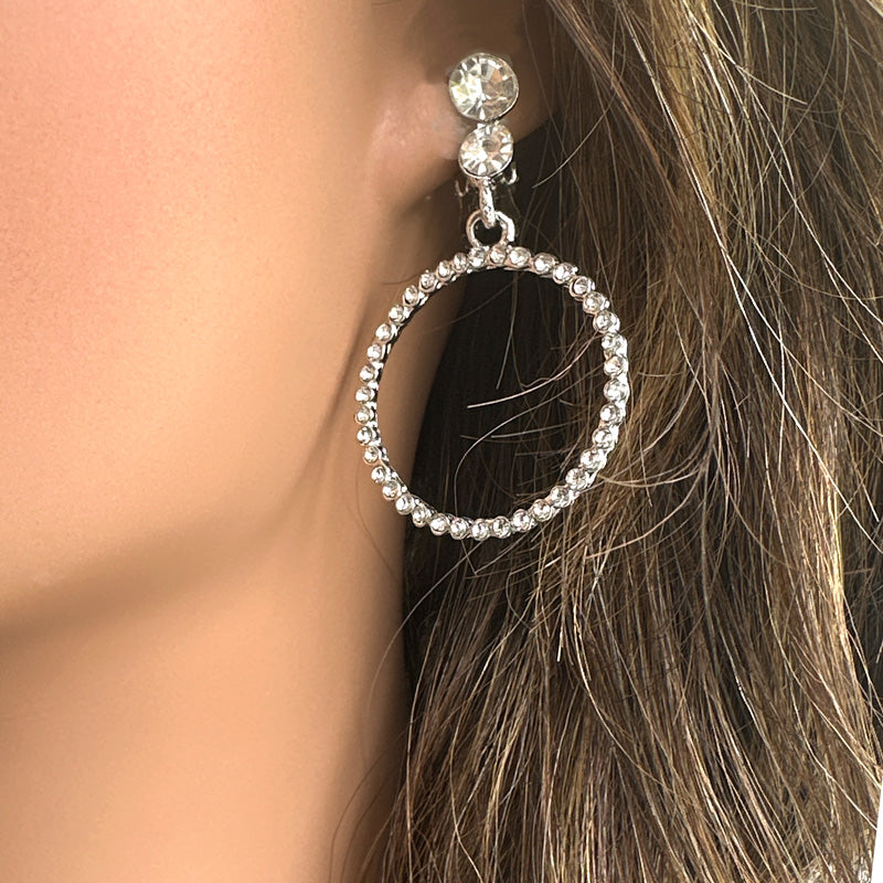 Classic Rhinestone Drop Hoops