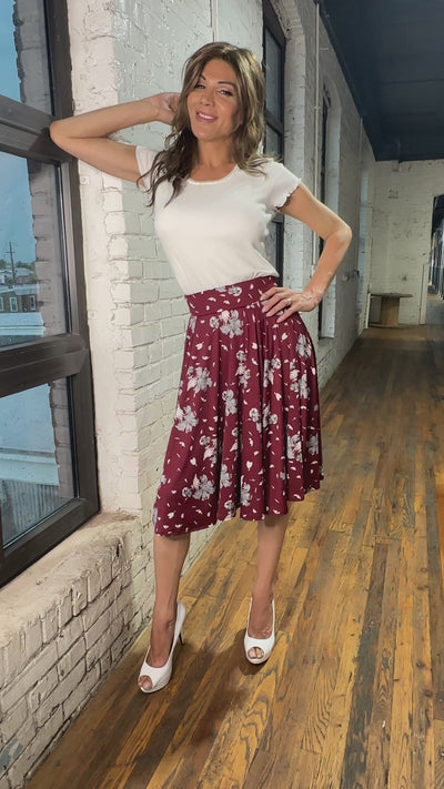 En Femme Flowing Swing Midi Skirt on