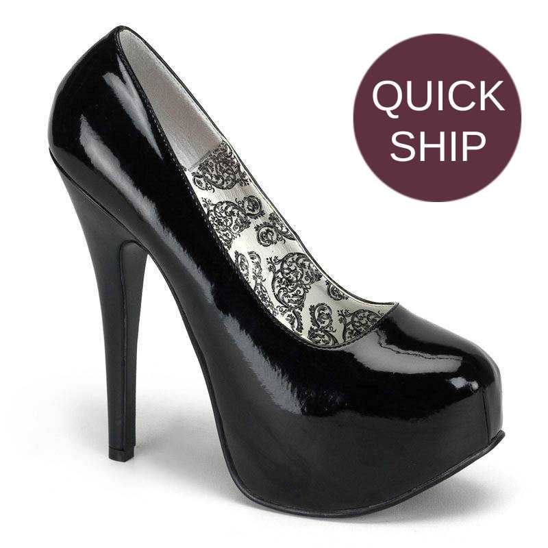 Wider Width Black Platform Pumps