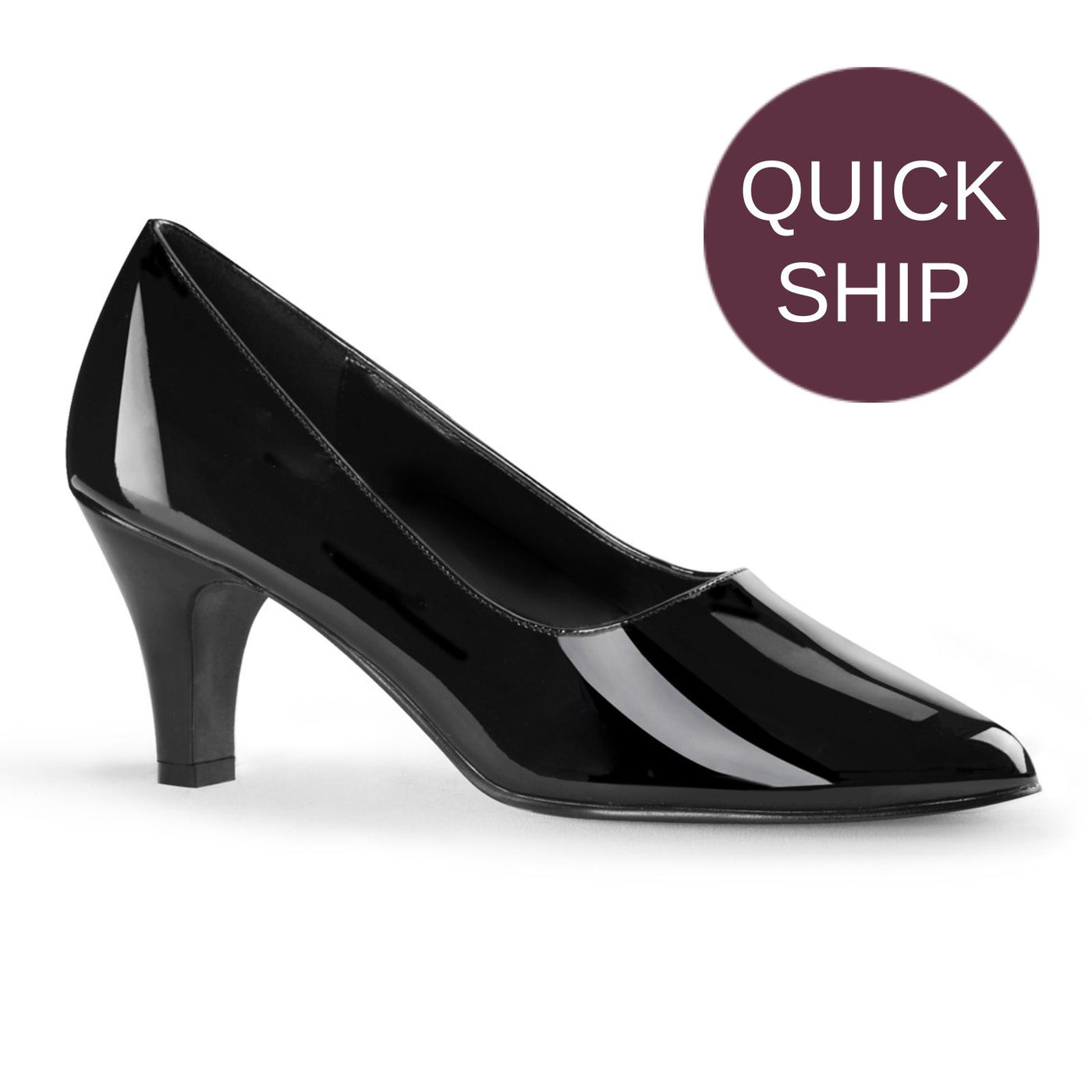 3 Inch Classic Wider Width Pump - Black Patent