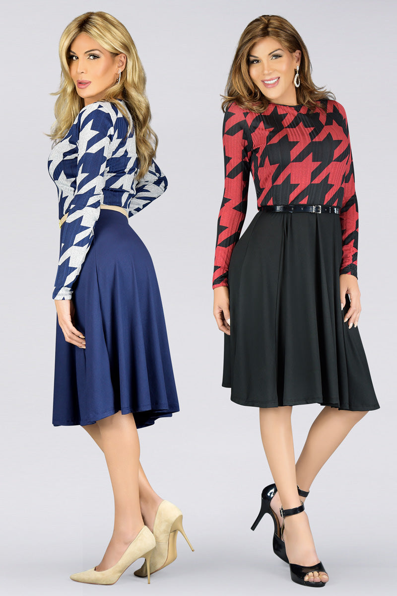 En Femme Long Sleeve Midi Fit n Flare Dress