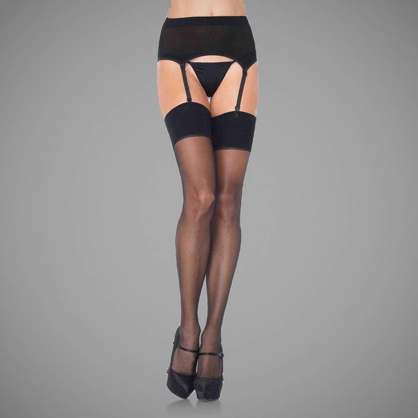 2 Piece Sheer Garter Belt and Stocking Set