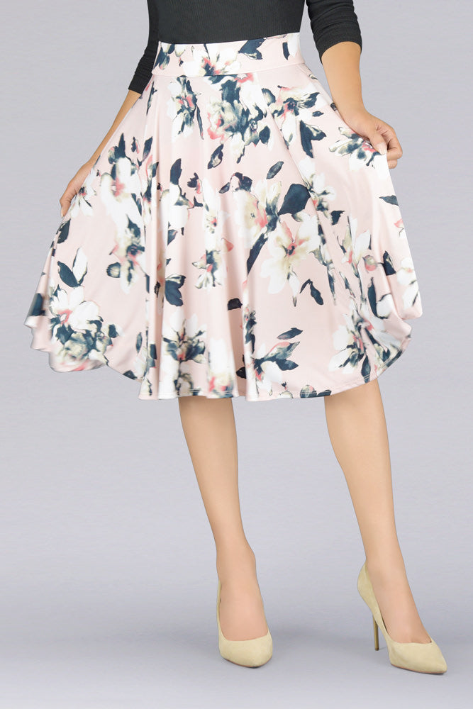 En Femme Flowing Swing Midi Skirt