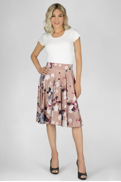 En Femme Flowing Swing Midi Skirt