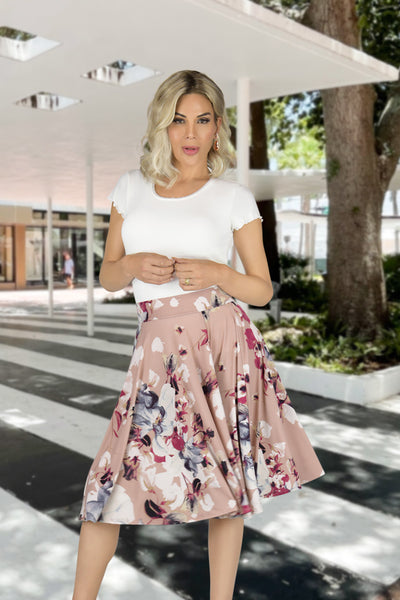 En Femme Flowing Swing Midi Skirt