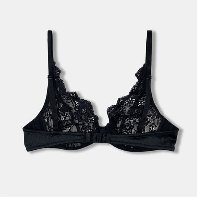 Carmen Liu Satin and Black Lace Bra - Gloss Finish