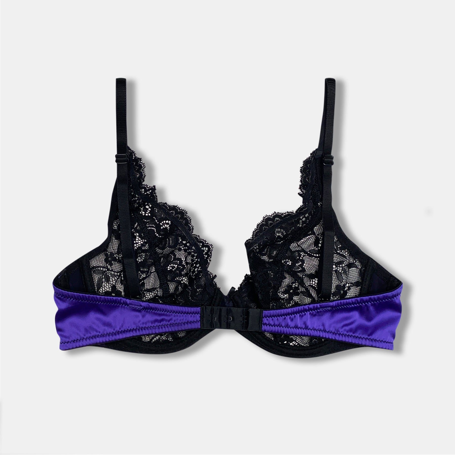 Satin and lace bra Gloss Boldly Black