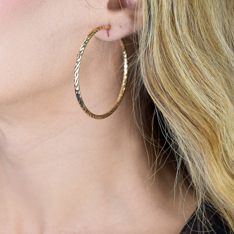 Casual Clip Hoop Earrings - 1.75 in