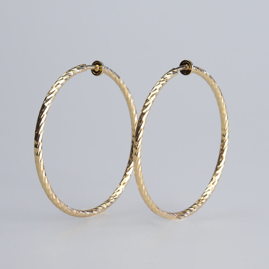 Casual Clip Hoop Earrings - 1.75 in