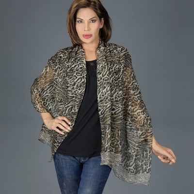 Leopard print scarf - one size