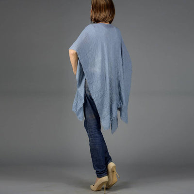 Lightweight Shawl - Wrap in Denim Blue