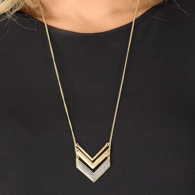 Double Chevron Pendant Necklace