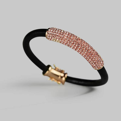 Dazzling Pavé and Leather Bracelet