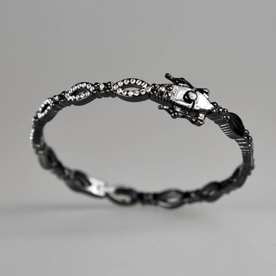 Marcasite style metal pavé cuff bracelet