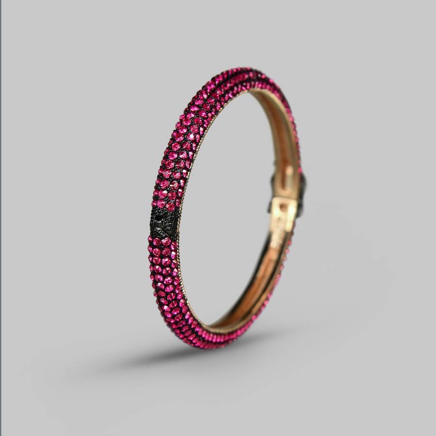 Colored Pavé Stackable Bangle Cuff Bracelet