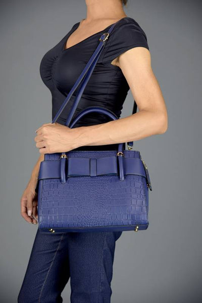 Bow Leatherette Satchel