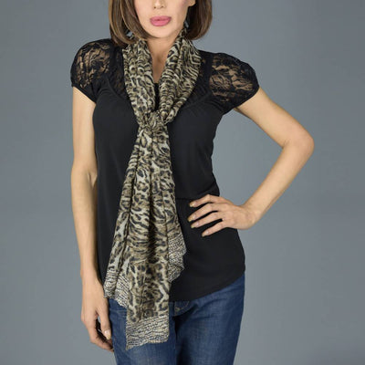 Leopard print scarf - one size